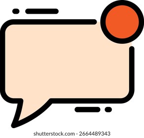 Benachrichtigungssymbol mit orangefarbenem Punkt und Sprechblase