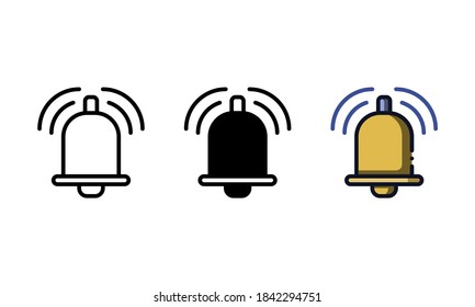 Notification icon. With outline, glyph, and filled outline styles