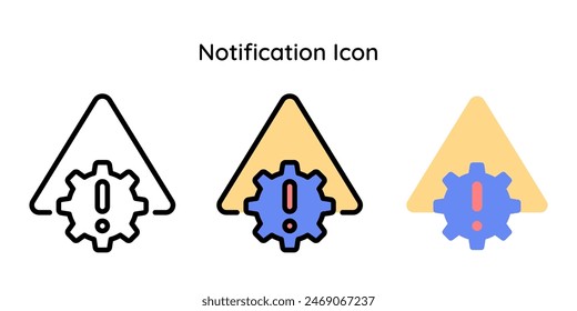 Notification Icon related to maintenance, setting, internet, security.