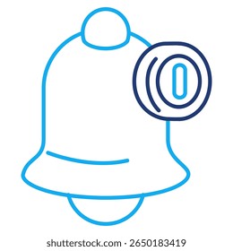 Notification icon represented by 3d perspective Notification icon Dual Line style.