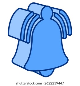 Benachrichtigungssymbol, dargestellt durch das Symbol "Einfache Benachrichtigung" Blauer Stil.