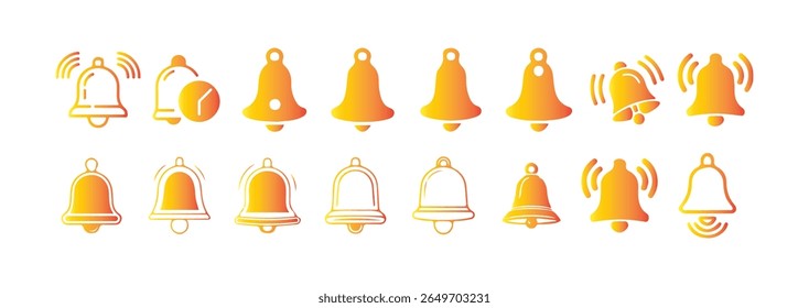 Notification icon set. Cute realistic render  alert, Incoming inbox message symbol. inactive, active with one notification. Victor illustration eps10