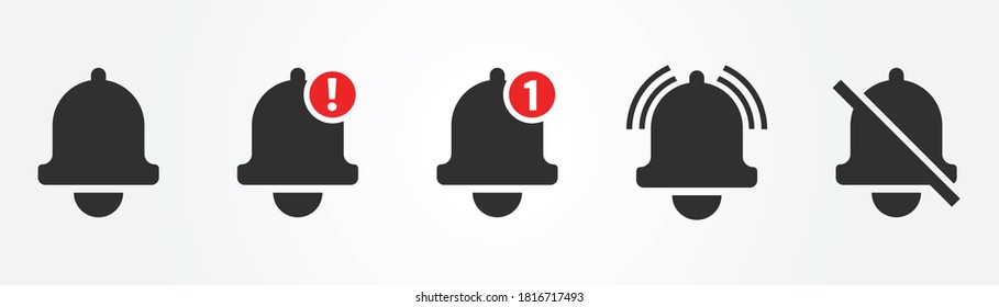 Vector de diseño de conjunto de iconos de notificación para uso múltiple 