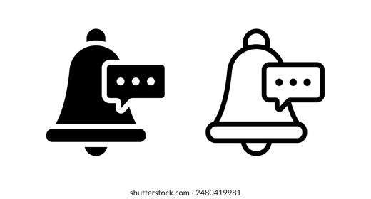 Notification icon set. Social media reminder sign. Flat illustration of vector icon on white background