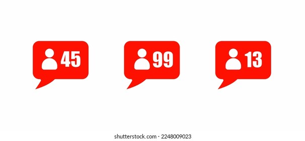 Notification icon set. Stock vector illustration.