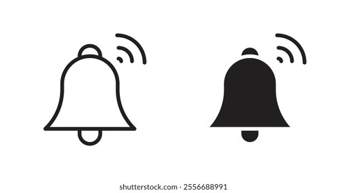 Notification icon set in Thin line black color.