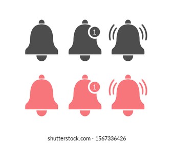Notification icon set. Vector bell icons