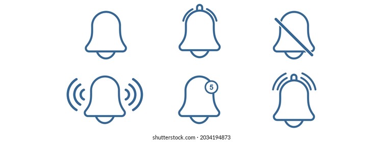 notification icon set vector, notification bell icon set vector, social media element icon vector illustrations