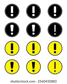 Notification icon set vector. Black, yellow color