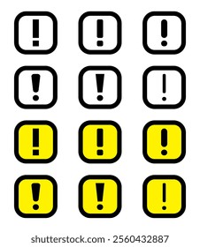 Notification icon set vector. Black, yellow color