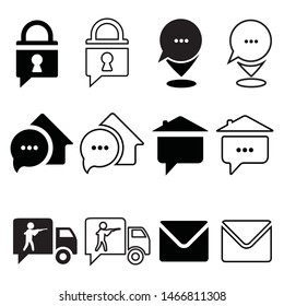 Notification icon set vector design