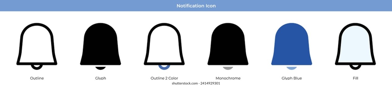 Notification Icon Set Vector Design