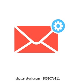 Notification icon with settings sign. Notification icon and customize, setup, manage, process symbol. Vector icon