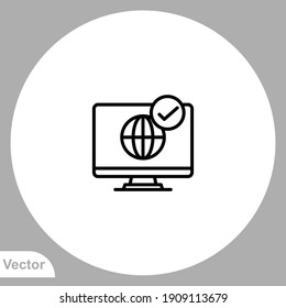 Vector de signo de icono de notificación,Símbolo, ilustración de logotipo para web y móvil