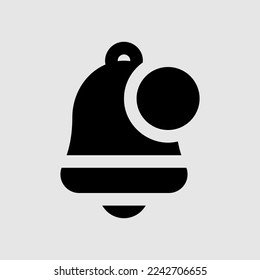 Notification icon in solid style about user interface, use for website mobile app presentation