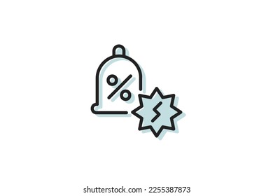Notification Icon symbol sign from modern promotion collection for mobile concept and web apps design. Business, shopping and commerce related vector line icons.