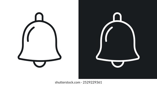Notification icon in Thin line black color. flat simple vector symbols illustration.