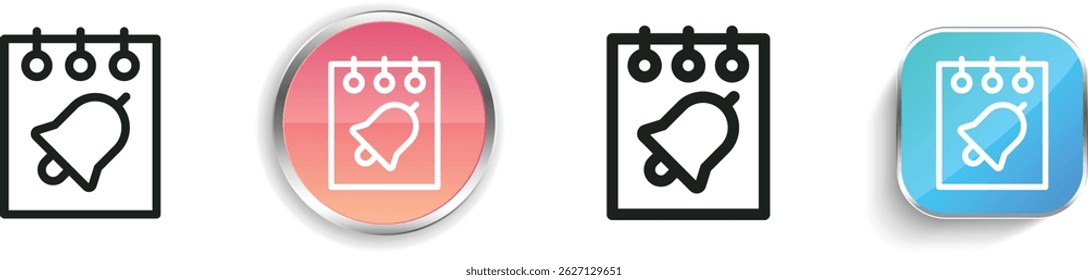 notification icon. Thin Linear, Regular and Button Style Design Isolated On White Background