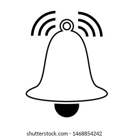 Notification icon in trendy flat outline style. New message , call symbol on white background for your web site design, logo, app, UI