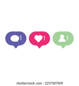 Notification icon vector for design element. Simple Notification icon illustration