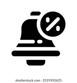 ícone de notificação. ícone de glifos vetoriais para o design de seu site, celular, apresentação e logotipo.