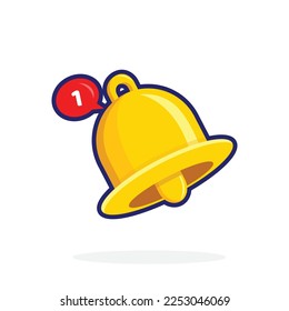Notification icon vector Illustration. Cute Bell ring vector outline icon. New message vector for social media.
