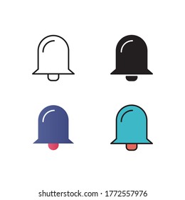notification icon vector illustration with different style color. isolated on white background