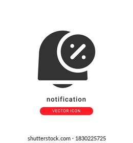 ilustración vectorial de icono de notificación. diseño de glifos de icono de notificación.