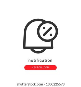 ilustración vectorial de icono de notificación. diseño de esquema de icono de notificación.