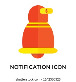 Notification icon vector isolated on white background for your web and mobile app design, Notification logo concept