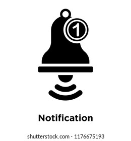Notification icon vector isolated on white background, logo concept of Notification sign on transparent background, filled black symbol