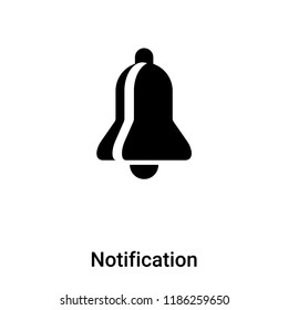 Notification icon vector isolated on white background, logo concept of Notification sign on transparent background, filled black symbol