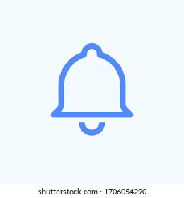 Notification icon for the web user interface design. Round and thin vector illustration of the bell ring. 