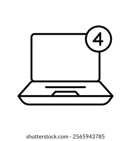 Notification icon with white background vector stock illustration