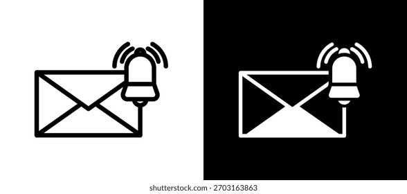 Icono de notificación whiteblack Ilustración vectorial