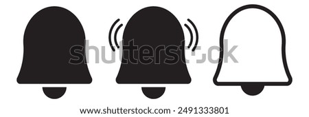 Notification icons, bell icon alert symbols, sound alert icons, notification badges, alert notifications, bell vector with badge, sound wave icons, alert ringing bells icon set.