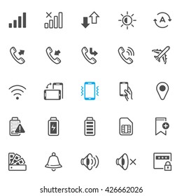 Notification icons for Mobile Phone and Application with White Background
