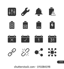 Notification Icons on white background - Vector illustration