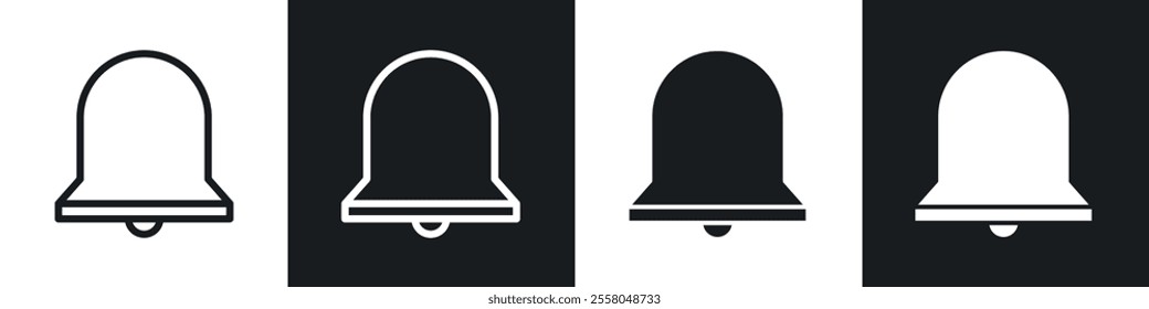 Notification icons pack in black and white filled and outlined versions.