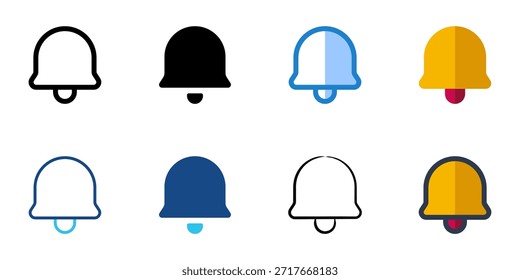 Los iconos de notificación establecen la colección de varios estilos. Trazo editable 
