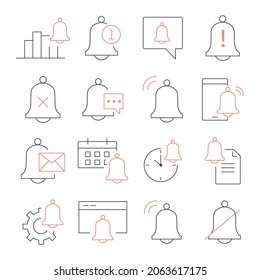 Notification  icons set. Notification  pack symbol vector elements for infographic web