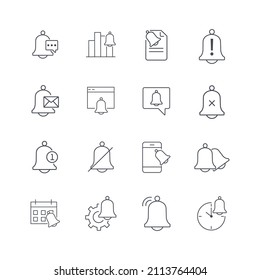 Iconos de notificación establecidos. Notificación   símbolo de paquete elementos vectoriales para web infográfica