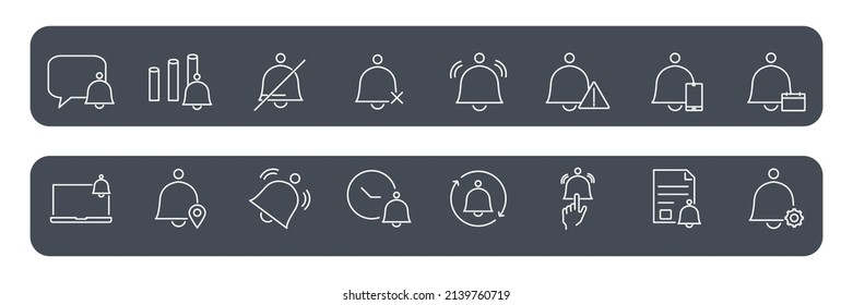 Benachrichtigungssymbole Set.Notification Pack-Symbol-Vektorelemente für Infografiken-Web