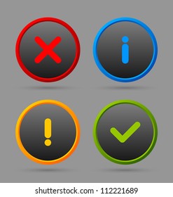 Notification icons suitable for custom web design and computer purposes