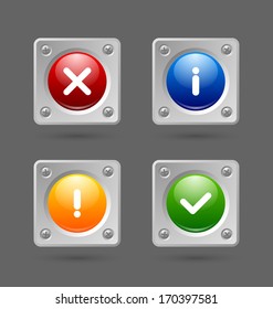 Notification icons suitable for custom web design and computer purposes