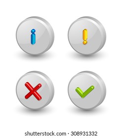 Notification icons suitable for custom web design and computer purposes