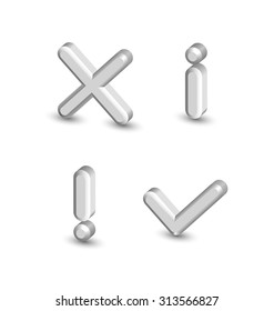 Notification icons suitable for custom web design and computer purposes