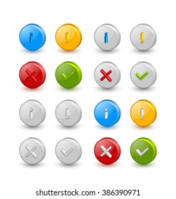 Notification icons suitable for custom web design and computer purposes