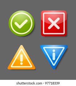 Notification icons suitable for custom web design and computer purposes