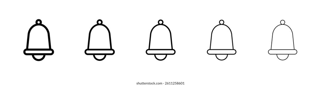 Notification icons vector set in different stroke line style